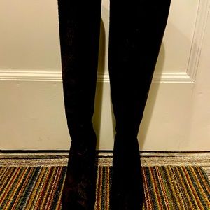Manolo Blahnik black cowhide boots size 40